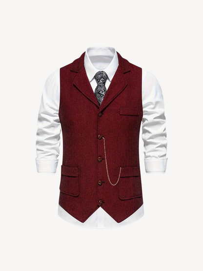 FERDINANDO - GILET À MOTIF CHEVRON RÉTRO