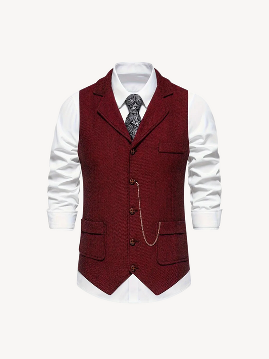FERDINANDO - GILET À MOTIF CHEVRON RÉTRO