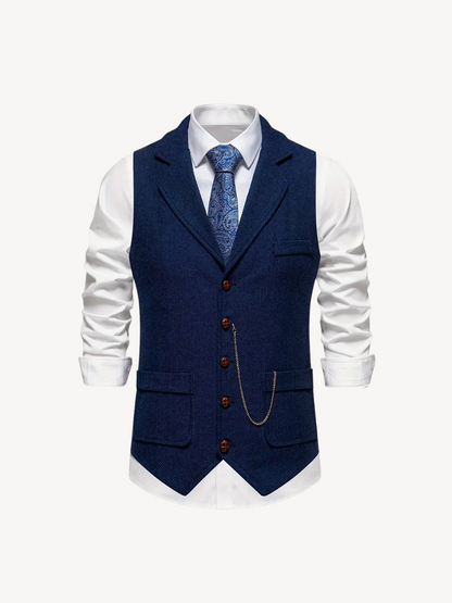 FERDINANDO - GILET À MOTIF CHEVRON RÉTRO