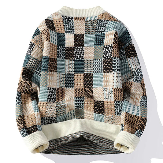 Ador | Pull vintage patchwork en cachemire pour homme