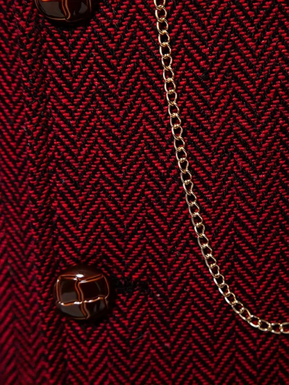FERDINANDO - GILET À MOTIF CHEVRON RÉTRO