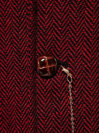 FERDINANDO - GILET À MOTIF CHEVRON RÉTRO